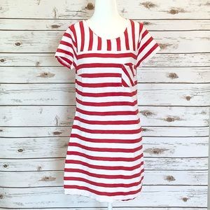 OLD NAVY RED AND WHITE STRIPED DRESS